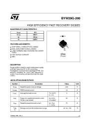 Datasheet BYW29G200 производства STMicroelectronics